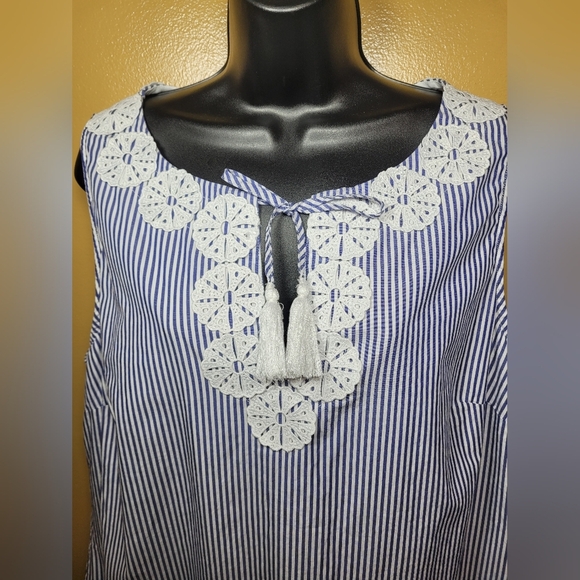 STS Sail to Sable 100% Cotton Striped Nautical Striped Mini Dress sz XL - Picture 10 of 10